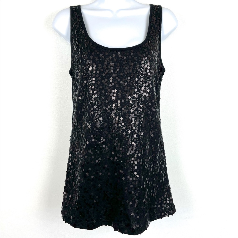 Old Navy Black Sequined Tank Top, Size M